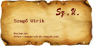 Szegő Ulrik névjegykártya